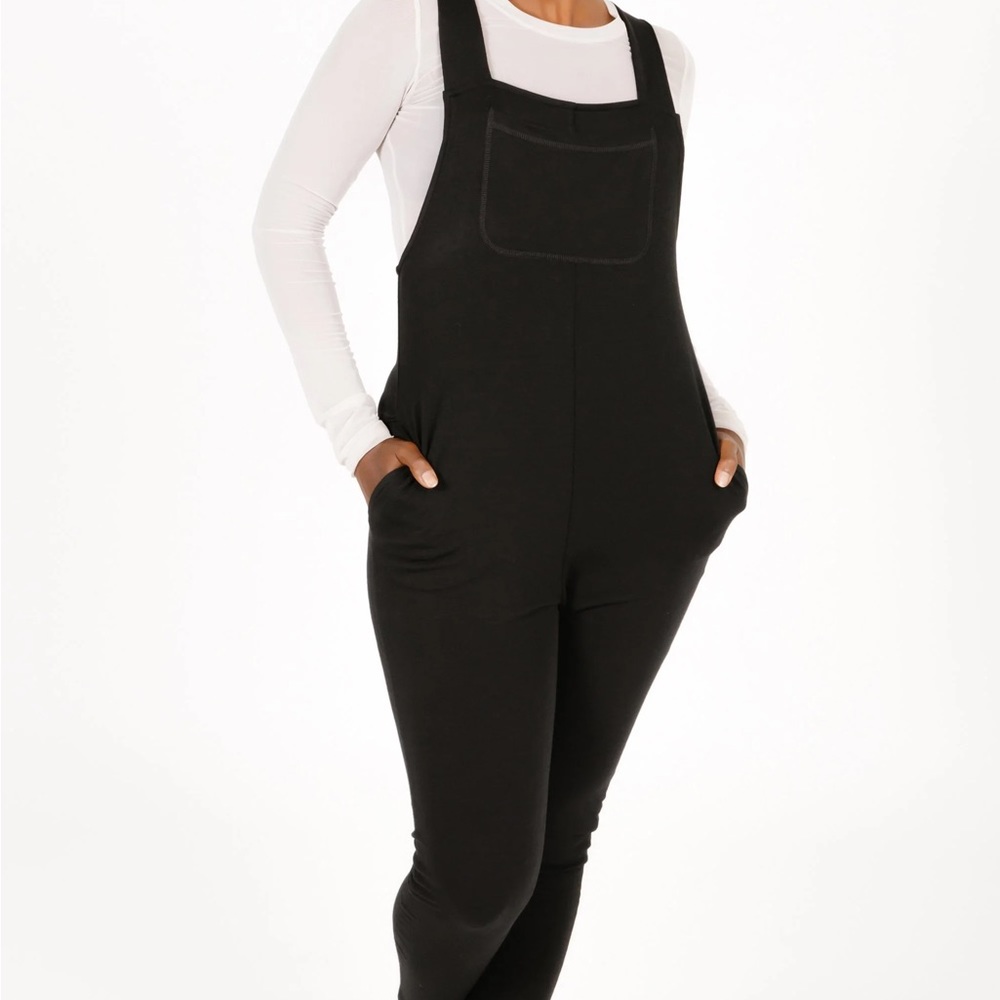 RACHEL ROMPERALLS IN BARELY BLACK - Size S